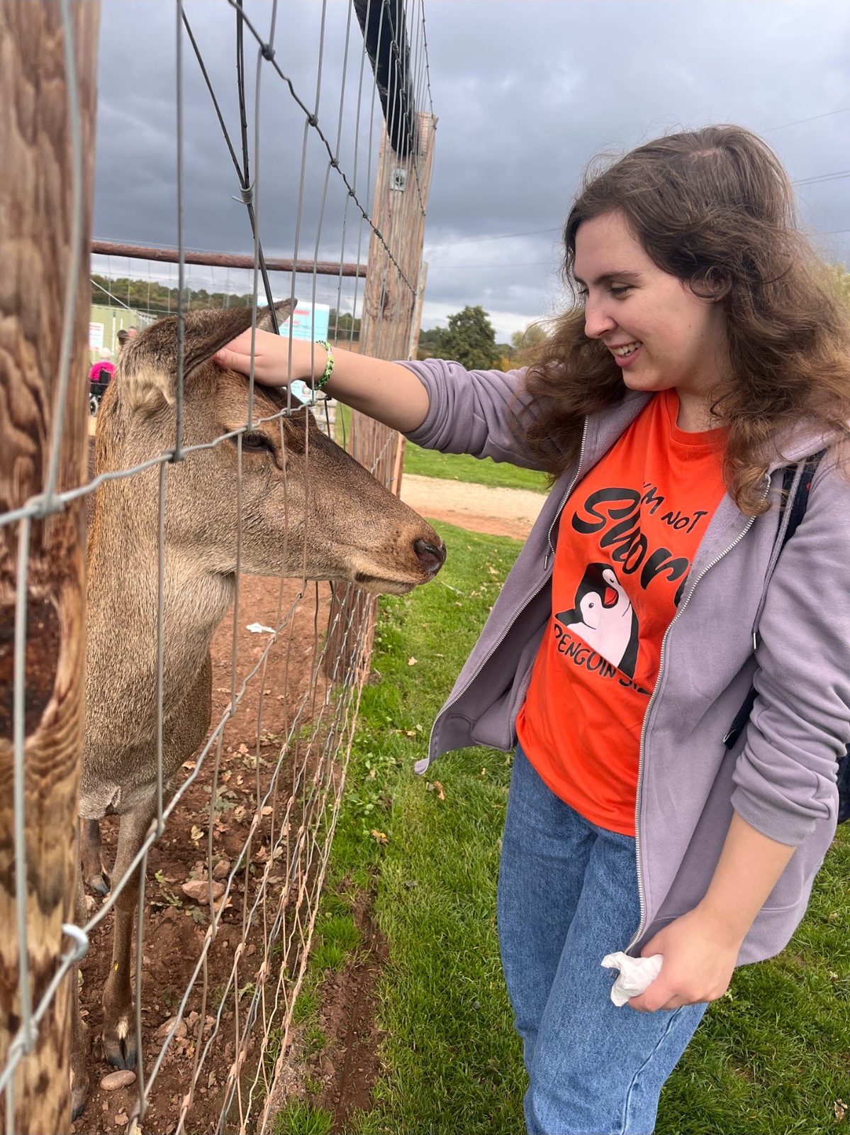 Mel feeding a deer